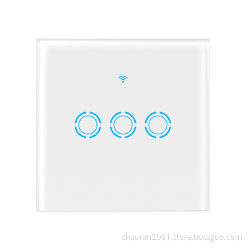 Interruptor Wifi Inteligente Zigbee 220V Light 3 Gang Alexa Touch Switch Controlled Electric Glass Switch Remote Smart Switch
